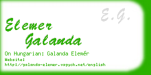 elemer galanda business card